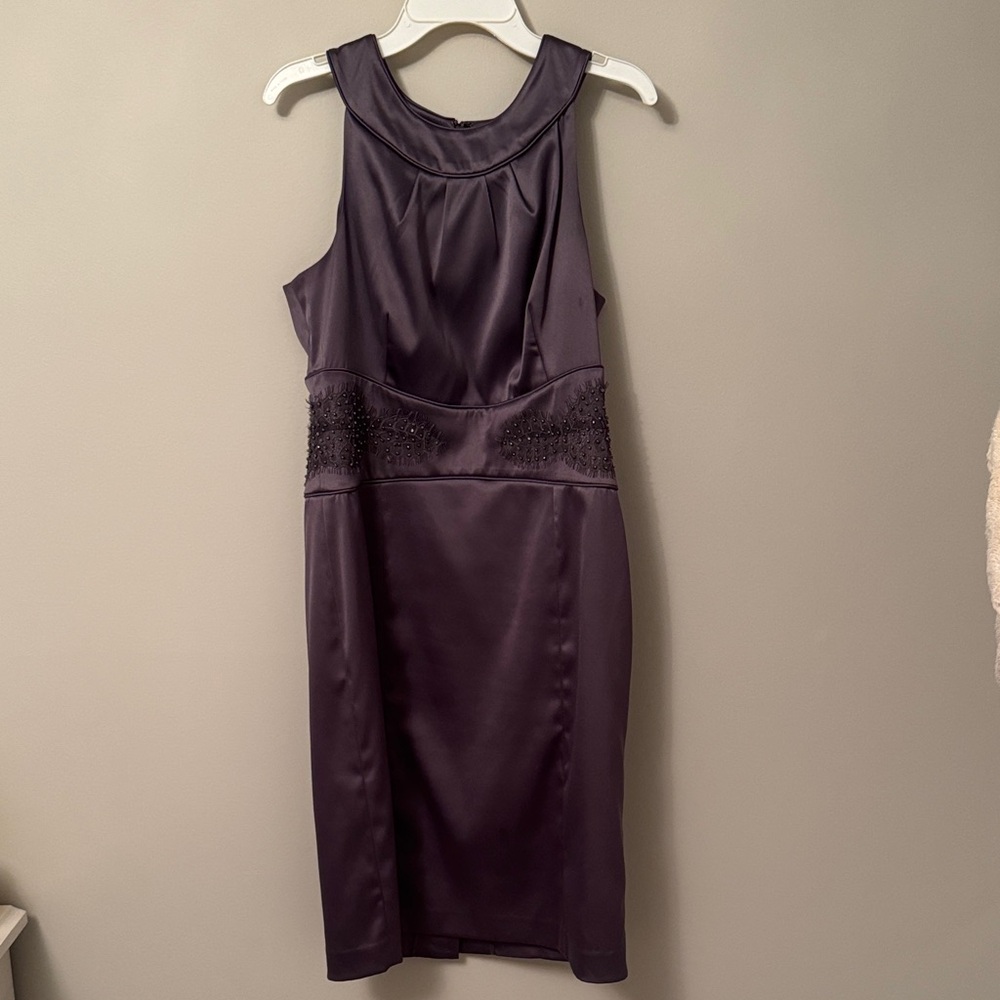 RW&co pewter silver dress with embellished waistline